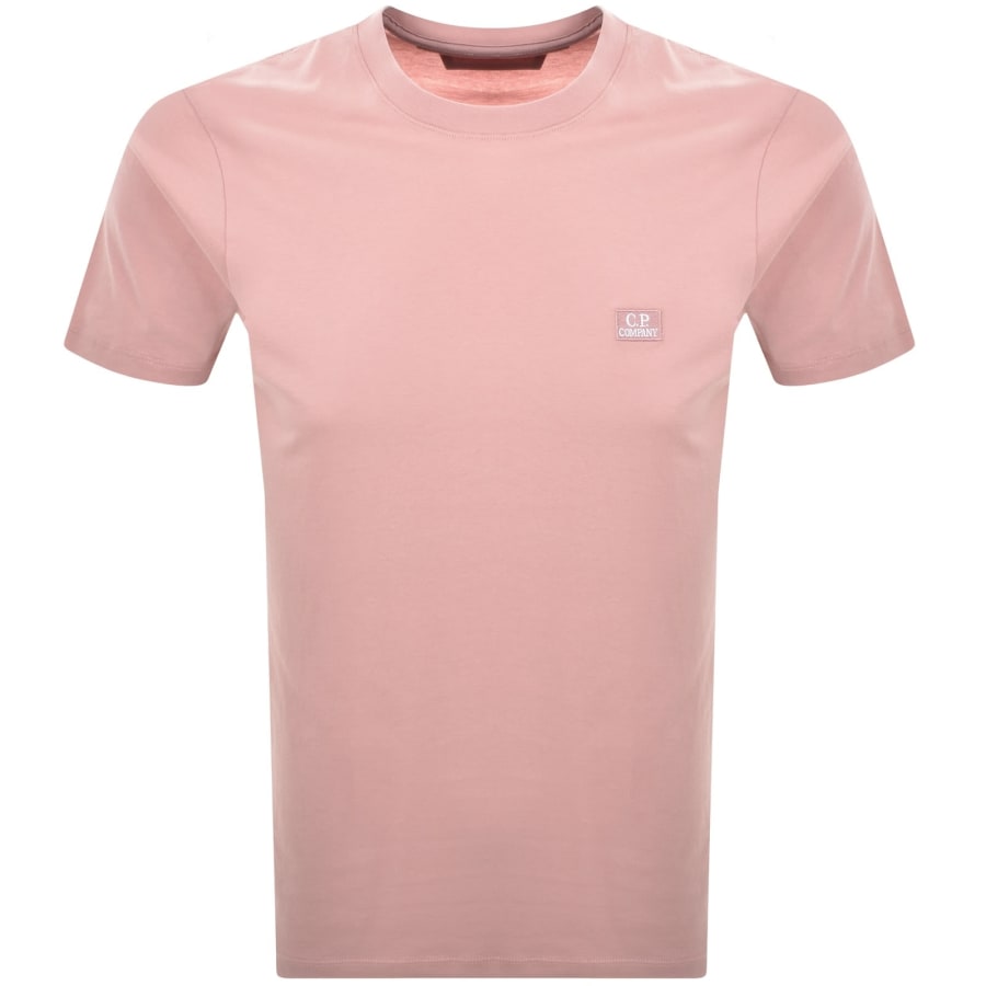 CP Company Jersey Logo Patch T Shirt Pink | Mainline Menswear
